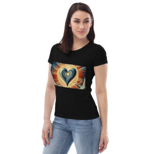 Art Deco Heart Women's fitted eco tee