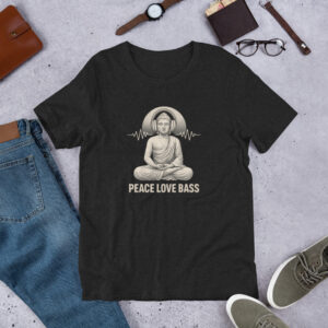 Peace Love Bass – Marble Buddha Headphones Tee